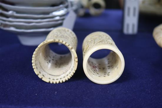 A group of Chinese and Japanese ivory and bone carvings, 19th century